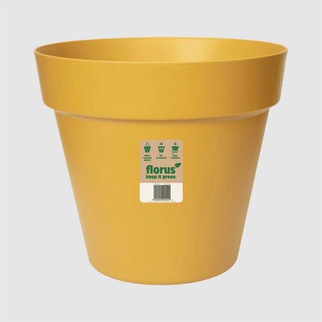 Elho Vaso Florus Paris Rotondo 35 cm Colore Mustard per Interni ed Esterni