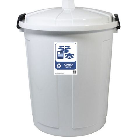Secchio contenitore pattumiera raccolta differenziata della carta bidone 21lt bianco per casa cucina giardino terrazza coperchio a chiusura andirandagismo e odori (1/5)