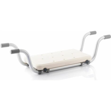 Siège de baignoire réglable - 1 unité - Aluminium et HDPE - Antidérapant et drainant - Personnes âgées et mobilité réduite - 74 à 85 cm (1/5)
