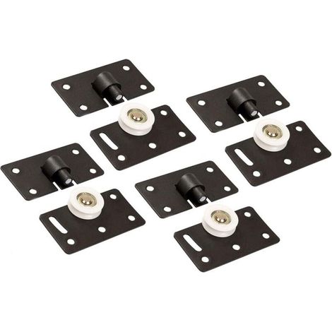 Rouleau de Porte Coulissante,30mm Roue de Roulette en Nylon, Kits Résistants de Panneau de Voie de Vitesse de Coureurs de Porte pour des Meubles Armoire Penderie (4 Paires) (1/4)