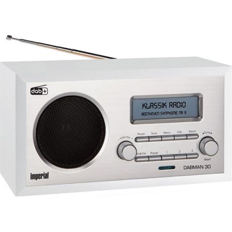 Imperial DABMAN 30 Personal Analógico y digital Plata, Blanco