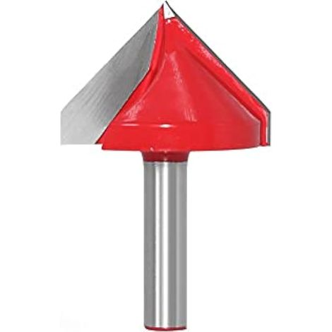 Fraise à V avec tige de 8 mm, 1 pièce, diamètre 90° 38 mm, 3D en forme de V CNC pour gravure, travail du bois, nettoyage de fraisage (1/3)