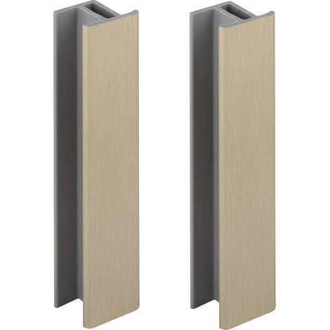 2x Jonction de plinthe 100mm finition acier inoxydable poli Inox Cuisine Raccord Connecteur Pied de meuble Profil PVC Plastique (1/3)