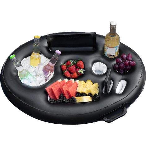Plateau Apéro Flottant à 9 Trous, Grand Porte-Boisson Gonflable, Gadget Piscine (1/5)
