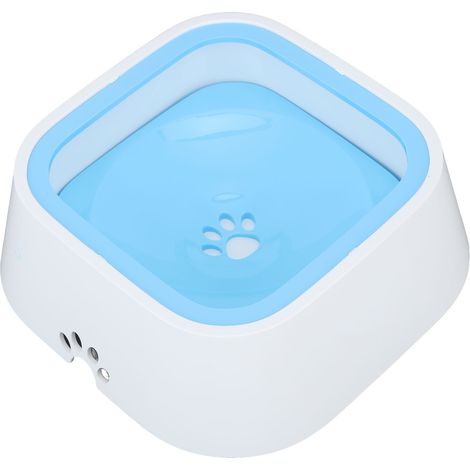 Gamelle d'eau anti-éclaboussures et antidérapante pour animaux de compagnie, transportable en voiture, pour grands chiens et chats, bleue. (1/5)