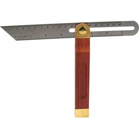 DEESSE SHOP - Jauge de biseau carré de menuiserie réglable, 1 PC biseau carré en bois coulissant biseau en T manche en bois dur lame en acier inoxydable pour le travail du bois (1/5)