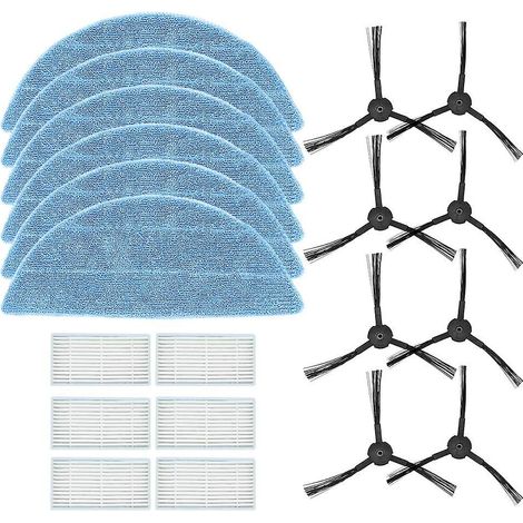 Kit de rechange pour aspirateur robot iLife V3, V3s, V5 et V5s : 8 brosses latérales, 6 filtres HEPA et 6 lingettes de nettoyage. (1/5)