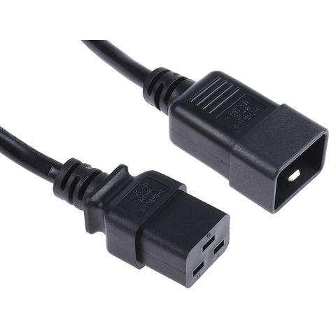 Câble d'alimentation, Noir, Connecteur C19, CEI vers C20, CEI, 3m ( Prix pour 1 ) (1/3)