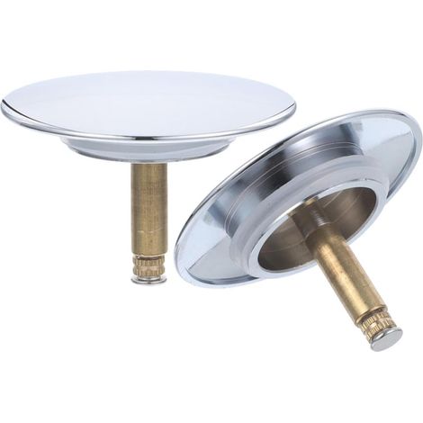 2 bouchons de baignoire cuivre rotatif pour bonde et bain (1/5)
