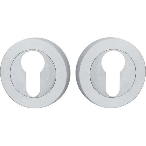Placca rotonda con inserto cromato opaco per maniglia per porta RITA (1/2)