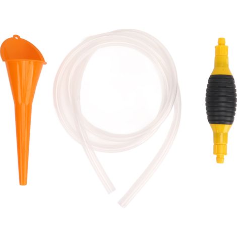 Ortviai Pompe à Siphon Manuelle Haute Débit pour Carburant, Diesel, Essence, Eau – avec Entonnoir et Tube Transparent Résistant (1/5)