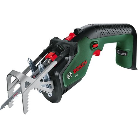 Bosch Home and Garden sierra de jardín de batería Keo (sin batería, sistema de 18 V, diámetro de corte 80 mm, con cuchilla Swiss Precision Wood, en caja)