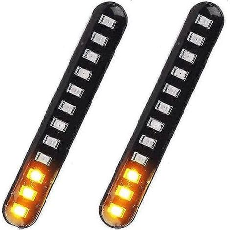 BelleRise - Lot de 2 feux arrière flottants voiture et moto, feu stop, clignotants 12 LED SMD 3528 pour plaque d'immatriculation (1/5)