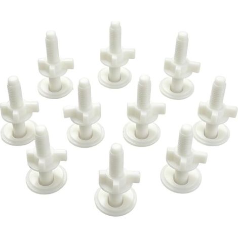Pack of 10 rust-resistant plastic toilet seat screws (1/5)