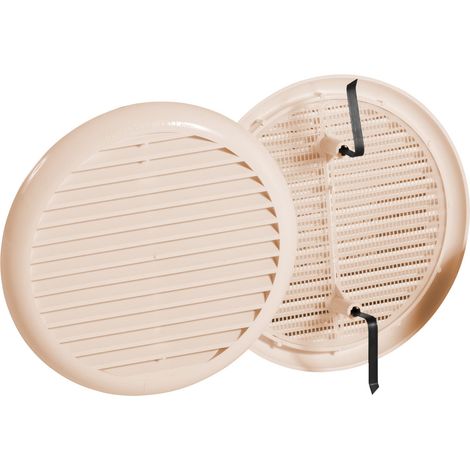 Jardibric – Grille à encastrer ronde pour ventilation VMC – Diamètre ajustable Ø 80-125 mm – Surface 135 cm² – PVC durable pour circulation d'air