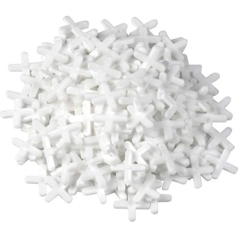 Lot de 250 pratique croisillons de carrelage en plastique robuste Blanc Accessoires pour carrelage Aide à la pose de carrelage Entretoises de carrelage (1/5)
