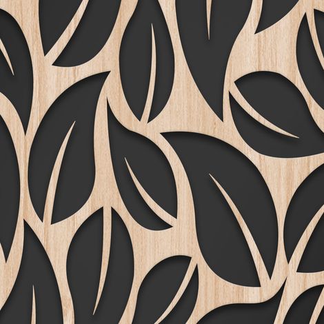 LEAVES - Quadro arredo LASERCUT composito Legno e PVC - Misura: 70x140 cm (1/4)