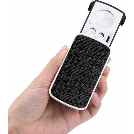 Green Mobility-Loupe de Lecture Loupe Loupe avec Oeil Loupe avec Bijouterie Slide Out Pocket Magnifier Loupe avec LED Petit Portable Loupe Loupe Bijoux 30X 60X 90X Grossissement avec LED et UV (Color (1/5)