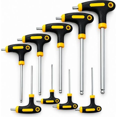 Set 9 Chiavi Esagonali a T Lunghe 2-10mm Chiave a Brugola con impugnatura T (1/5)