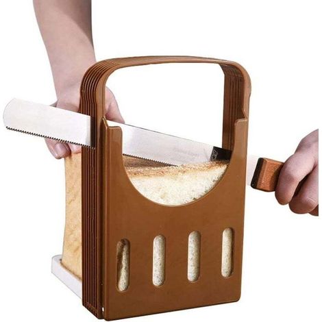 Trancheuse à Pain,trancheuse à Pain grillé Coupe-Pain réglable à 4 épaisseurs Machine à Trancher Couteau Trancheur Pain Trancheuse de pain Pliant Réglable Trancheuse à Pain (1/4)