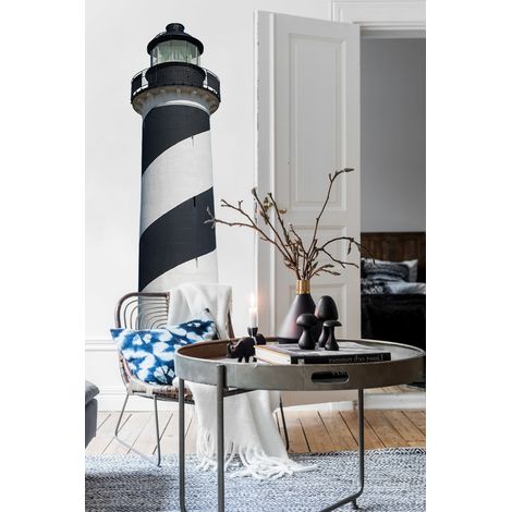 Sticker Mural Déco Phare Noir et Blanc, 50 cm X 171,5 cm, Bord de Mer Magnifique, Photo Déco Murale, Décoration Intérieure Unique et Originale. (1/4)