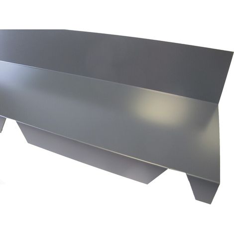 Colmo dentellato contro muro per vassoio in acciaio 1045 - Grigio antracite RAL 7016, H: 120 mm, L: 225 mm, L: 2100 mm (1/2)