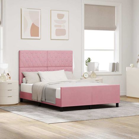 vidaXL Cama tipo Box Spring con cabecera Rosa 160 x 200 cm Terciopelo (1/5)