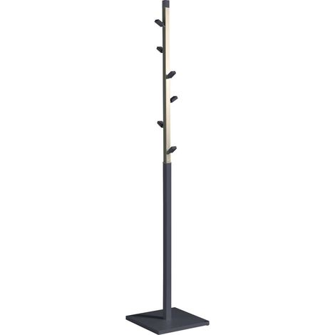 Perchero moderno mod. 428 herrajes en cromo satinado lacado azabache, 180 cm(alto)34 cm(ancho)34 cm(largo) (1/2)