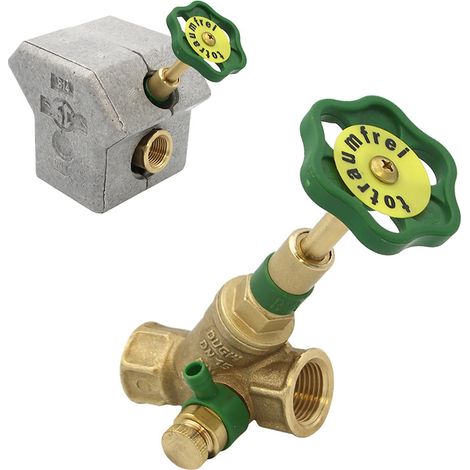 KFR-Ventil 1/2–2" mit Entleerung, Dämmschale und Prüfschraube (1/5)