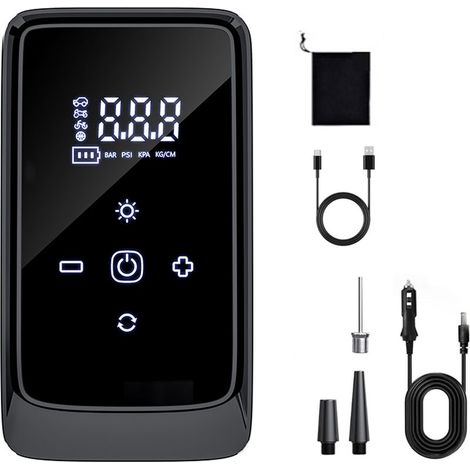 Pompe à air sans fil pour voiture 140 PSI, pompe à vélo sans fil, pompe à pneus de vélo électrique pour voiture, moto, vélo, ballons et plus encore (1/5)
