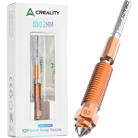 K2/K2 Plus/Hi Combo Nozzle Kit, Unicorn Quick Exchange 3D Printer Nozzle with Titanium Alloy Handle, Copper Alloy and Hardened Steel for 3D Printer (0.2 (1/5)