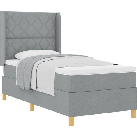 Maison Exclusive - Letto a molle con testiera Grigio chiaro 90 x 190 cm Tessuto (1/5)
