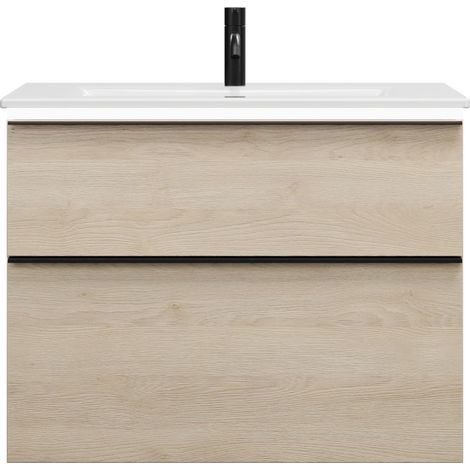 burgbad Eqio Slim lavabo en céramique avec meuble sous-lavabo et