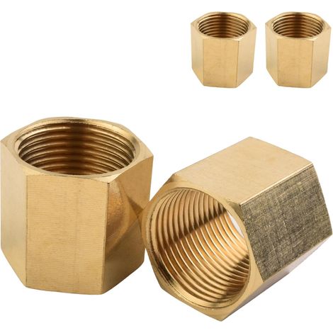 4 Pièces Manchon Hexagonal Femelle-Femelle 1" BSP, Laiton Massif Paroi Épaissie, Raccord Anti-Corrosion pour Grosse Conduite d'Eau, Alimentation (1/5)