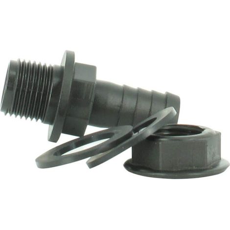 Multicuves – Trop-plein cuve eau 1000L – Embout droit Ø 15 mm – Pour cuves IBC – Évacuation trop plein d'eau de pluie