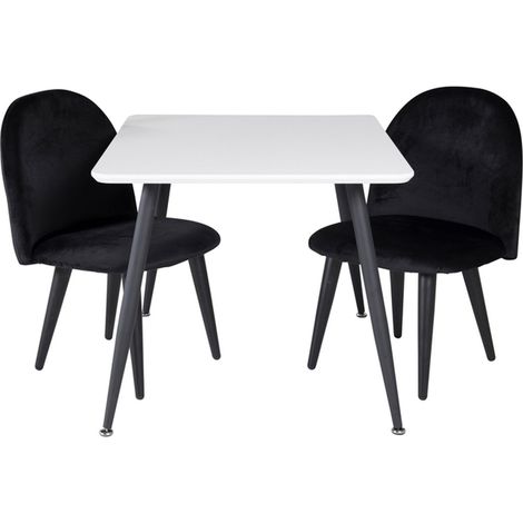 Table Enfant & 2 Chaises "Polar" 80cm Blanc & Noir