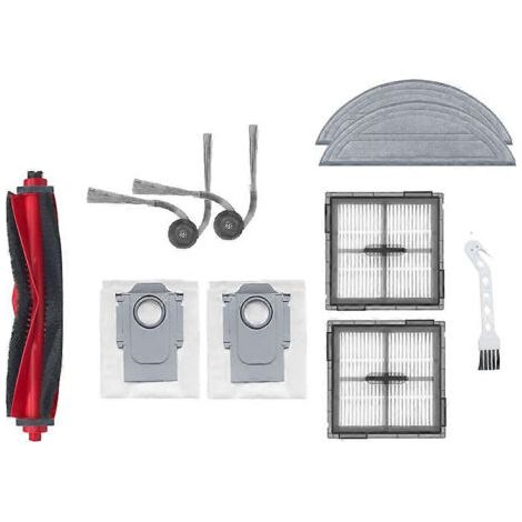 Lot de 10 accessoires pour robot aspirateur Roborock Q10 VF / Q10 VF+ : brosse latérale rotative, filtre HEPA, lingette de nettoyage et sac à poussière. (1/5)