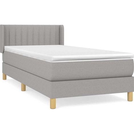 Maison Exclusive - Boxspringbett mit Matratze Hellgrau 80x200 cm (1/5)