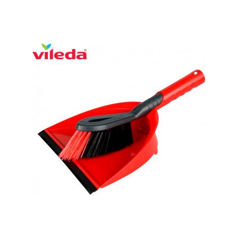 Vileda – Set ramassette 2-en-1 – Pelle à poussière avec caoutchouc pour ramassage efficace – Pour poussières fines et surfaces lisses