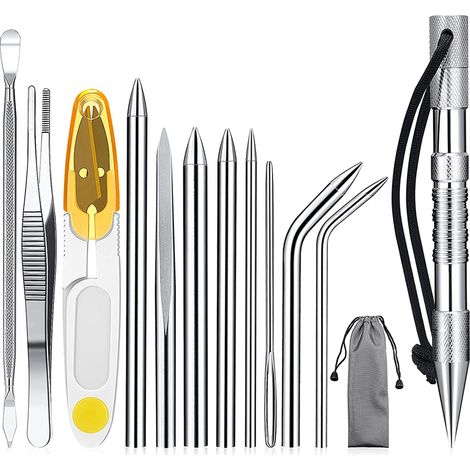 Kit De Tissage Paracord - 12 Pièces Avec Spike De Marlin En Alliage D'Aluminium Et Aiguilles En Acier Inoxydable - Pour Bracelets Et Travaux Manuels DIY (1/5)