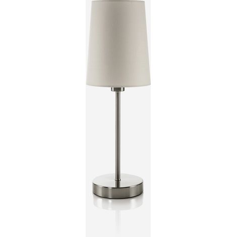Lampada da tavolo moderna in metallo e tessuto Alvar - Grigio acciaio