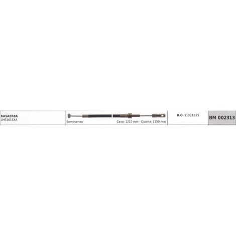 KAAZ Rasenmäher-Antriebskabel LM5361SXA Kabel 1210mm Ummantelung 1150mm