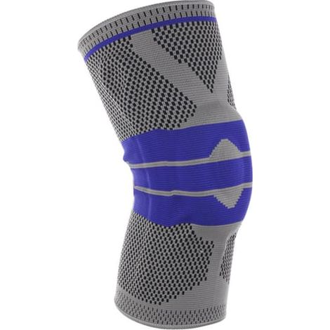 Genouillères de soutien rembourrées en nylon avec ressort, attelle de maintien, protection du ménisque et de la rotule, sécurité sportive, taille M, gris (1/5)