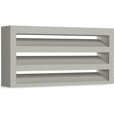 Persiana de Hormigón para Ventilación - Lamas Fijas Sin Mantenimiento - 40 × 20 × 8 cm - Unidad - Gris Natural