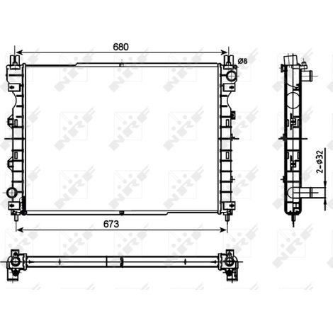 Radiateur, refroidissement du moteur NRF 53096 LAND ROVER PCC000320 PCC000321