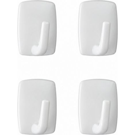 Klebehaken weiß klein 2.9x2.1cm, 4 Stück