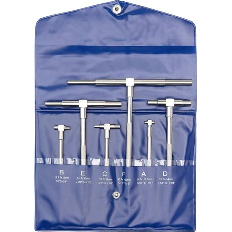 Set of 6 Telescopic Gauges, Micrometer, Internal Diameter Gauge - Adjustable Telescopic Gauge, 8-150mm (1/5)