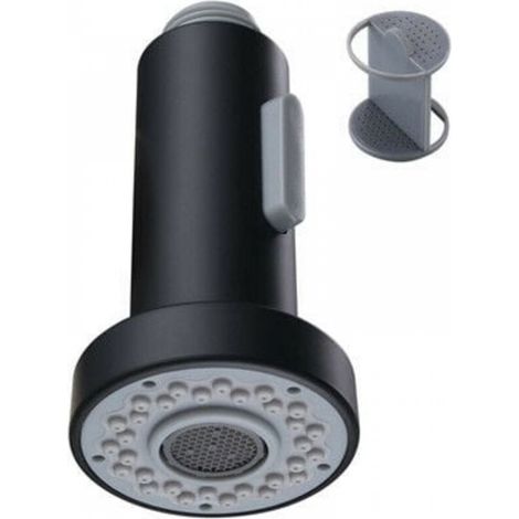 Noir Douchette Evier Pull-Out avec Bouton Stop Tête de Douchette Brossé 2 Jets pour Robinet Evier Cuisine (1/5)