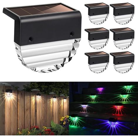Lumières pour jardin extérieur, lampe solaire pour lampes solaires étanches Lampes de jardin décoration éclairage de clôture solaire avec 2 modes LED blanc chaud/changement de couleur pour décoration (1/5)