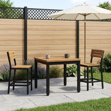 vidaXL Mesa de centro Natural y negro 49 x 48,5 x 36 cm (1/5)